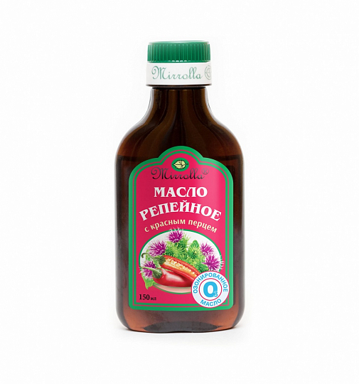 Репейное масло с красным перцем (ОЗОНИРОВАННОЕ) «Мирролла»